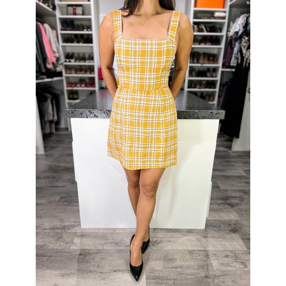 Reformation Yellow Plaid Dress - Picture 2 of 11